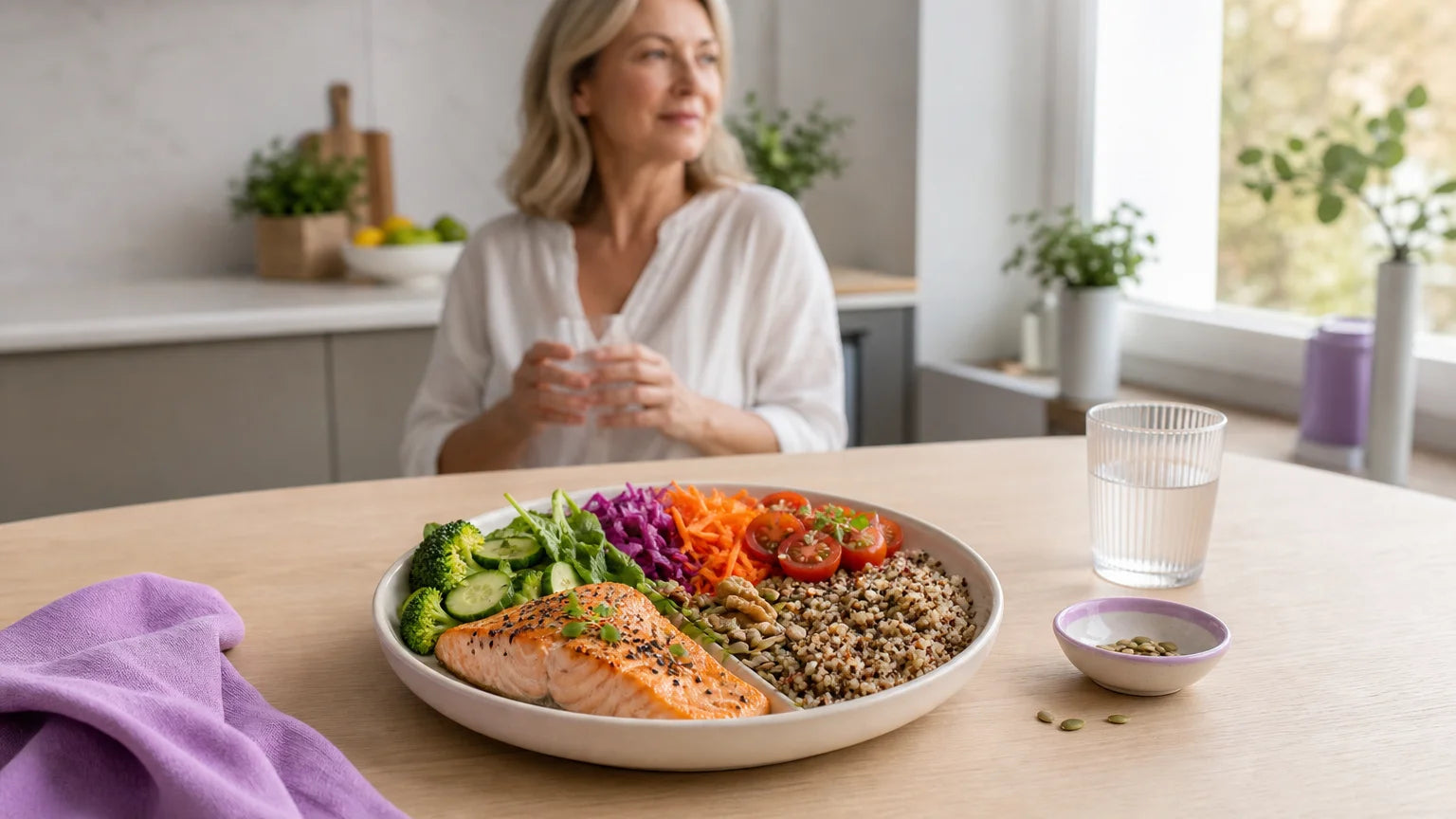Assiette équilibrée pour accompagner la ménopause