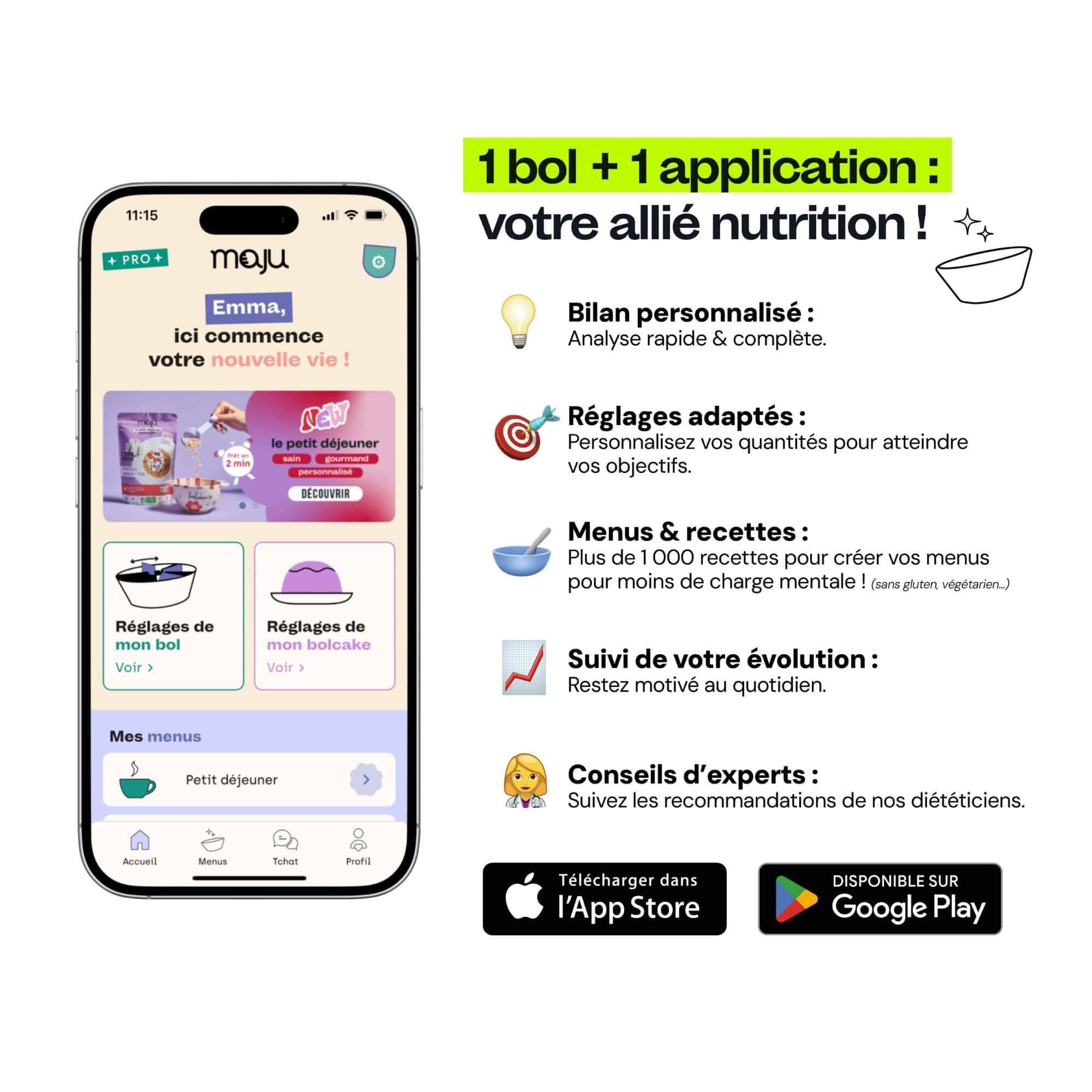 L'application maju et ses avantages inclus gratuitement en illimité.