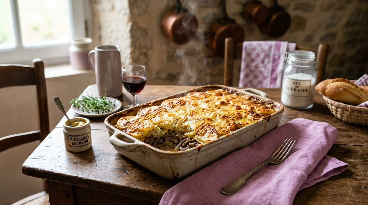Hachis parmentier maison doré à la sortie du four