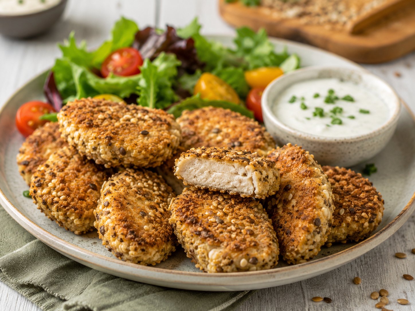 Recette de nuggets maison aux graines : une recette saine et gourmande créée par des diététiciens