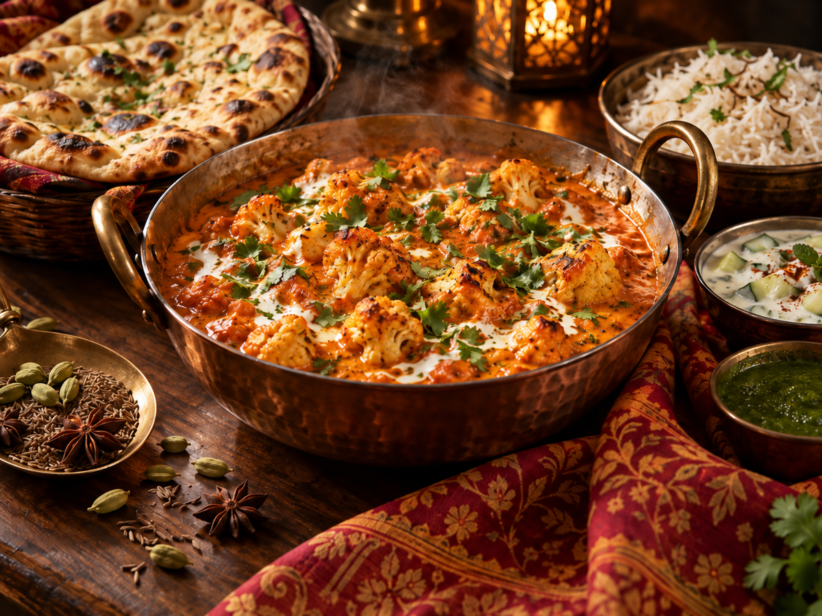 illustration recette chou-fleur façon butter chicken