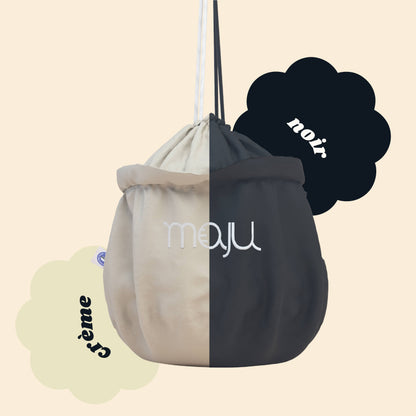 2 sacs de transport maju en coton de couleur noir et crème.
[Crème]
[Noir]
[Violet]